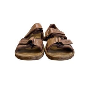 Josef Seibel Brown Leather Adjustable Strap Comfort Sandals Men's Size 9 EU 42